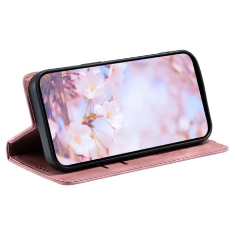 Чехол-книжка с тиснением Totem Embossed на Samsung Galaxy A17 5G - розовое золото