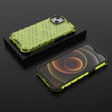 Протиударний чохол Honeycomb with Neck Lanyard для iPhone 14/13 - зелений