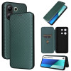 Чехол-книжка Carbon Fiber Texture на Xiaomi Redmi Note 13 4G - зеленый