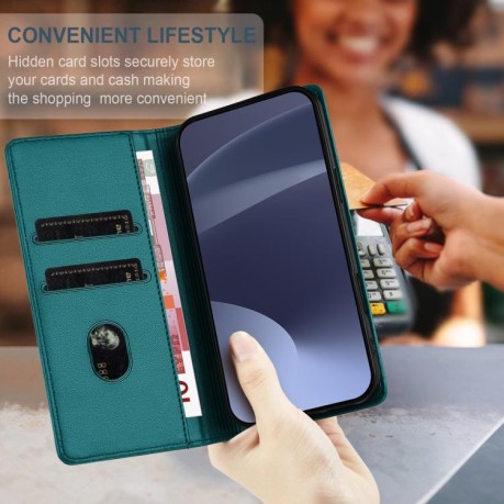 Чехол-книжка Embossed Multi-functional Wallet Retro Leather на Infinix Hot 50 Pro 4G - зеленый