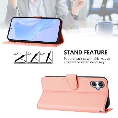 Чохол-книжка з м'яким покриттям (Skin Feel) зі шнурком на Samsung Galaxy A07 4G - рожевий