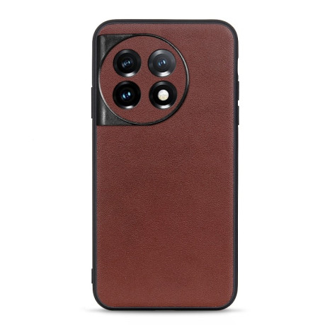 Кожаный чехол Accurate Lambskin Texture для OnePlus 11R / Ace 2 - коричневый