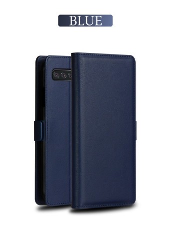 Кожаный чехол-книжка DZGOGO MILO Series на Samsung Galaxy S10+/G975-темно-синий