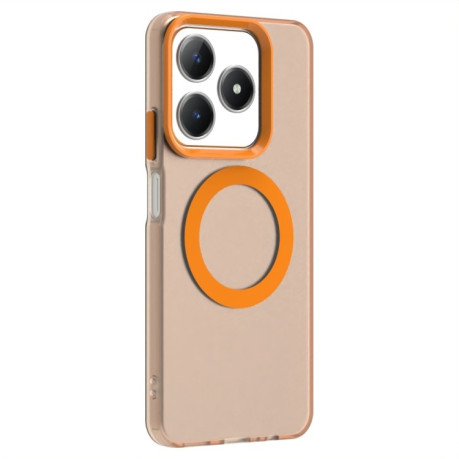 Противоударный чехол MagSafe Holder PC Hybrid для Realme C61/C63/Note 60/Note 60x - оранжевый