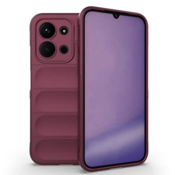 Силіконовий чохол Magic Flannel на Xiaomi Redmi 15C 5G/4G EU 173mm - винно-червоний