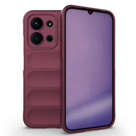 Силиконовый чехол Magic Flannel на Xiaomi Redmi 15C 5G / 4G EU 173mm - винно-красный