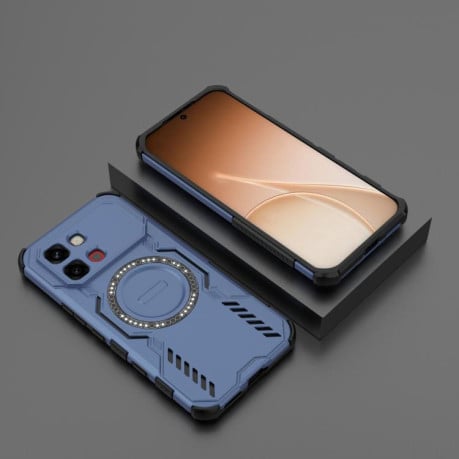 Противоударный чехол Butterfly Armor с MagSafe на Infinix Note Edge 5G Global — синий