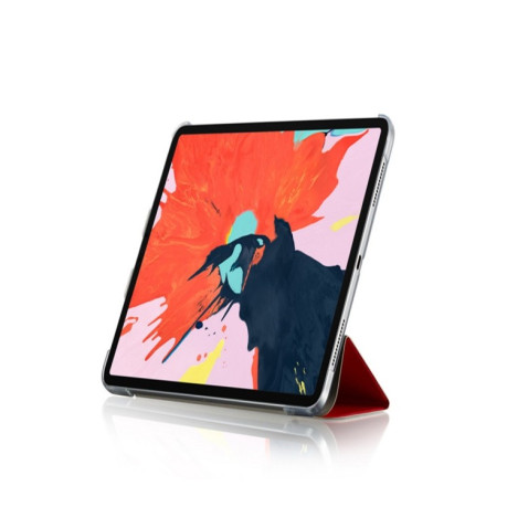 Чохол-книжка Silk Texture Three-folding для iPad Pro 12.9 (2018) - пурпурно-червоний