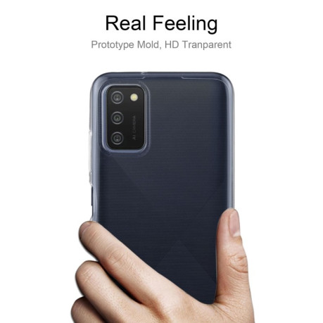 Ультратонкий силиконовый чехол 0.75mm на Samsung Galaxy A03s - прозрачный