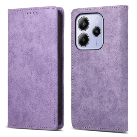 Чохол-книжка Business Solid Color Magnetic RFID Leather Xiaomi Redmi Note 14 4G 164.48mm - фіолетовий