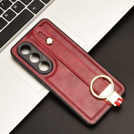 Противоударный чехол Wristband Leather Back для OnePlus Ace 3V - красный