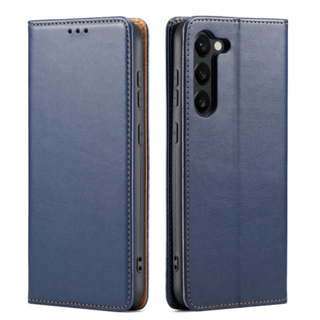Кожаный чехол-книжка Fierre Shann Genuine leather для Samsung Galaxy S24 5G - синий