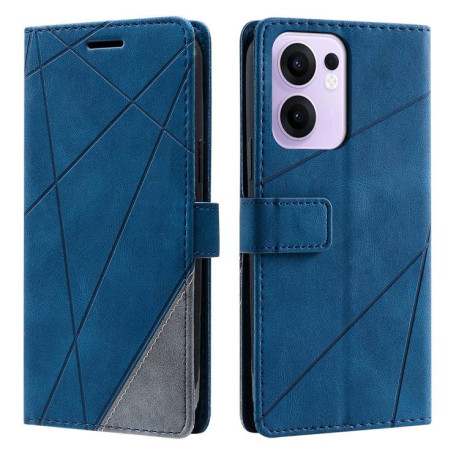 Чехол-книжка Skin Feel Splicing для OPPO Reno13 F/Reno13 FS Global/ 4G India - синий