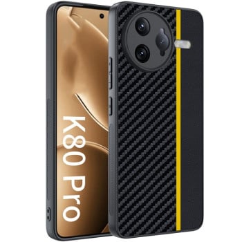 Протиударний чохол Carbon Fiber Texture Printing для Xiaomi Poco F7 Ultra 5G - жовтий