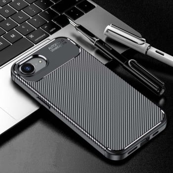 Ударозахисний чохол HMC Carbon Fiber Texture на iPhone 16e - чорний