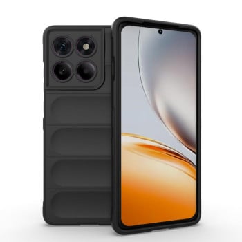 Силиконовый чехол Magic Flannel для Motorola Edge 60 Pro 5G - черный