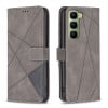 Чохол-книжка з фактурою Rhombus та магнітним хлястиком на Infinix Hot 60 Pro+ 4G - сірий
