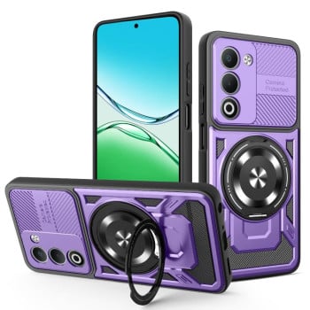 Ударозащитный чехол Armor с подставкой с MagSafe на OPPO A5 5G Global - фиолетовый