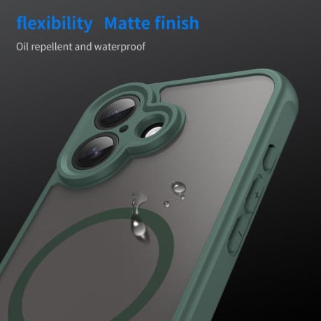 Чехол Fan Dun Series гибрид Frosted с Magsafe на iPhone 17 - зеленый
