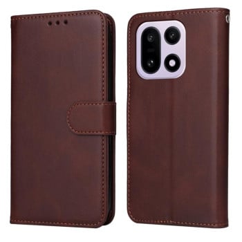 Чехол-книжка Classic Calf Texture Flip Leather на OnePlus 15 — коричневый