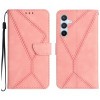 Чохол-книжка Stitching Embossed Leather на Samsung Galaxy S24+ 5G - рожевий