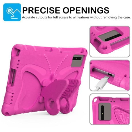 Противоударный чехол Butterfly Bracket EVA для Xiaomi Redmi Pad 2 /SE 11 2025 - пурпурно-красный