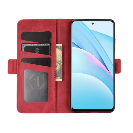 Чехол-книжка Dual-side Magnetic Buckle для Xiaomi Mi 10T Lite - красный