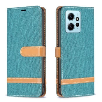 Чохол-книжка Color Matching Denim Texture на Xiaomi Redmi Note 12 4G - зелений