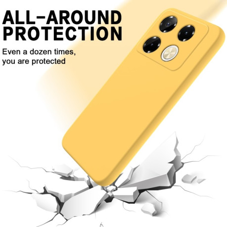 Силиконовый чехол Solid Color Liquid Silicone на Infinix Note 40 Pro 4G - желтый