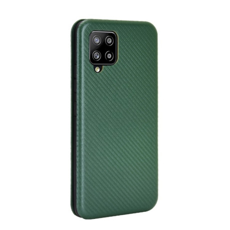Чохол-книжка Carbon Fiber Texture на Samsung Galaxy M42 - зелений