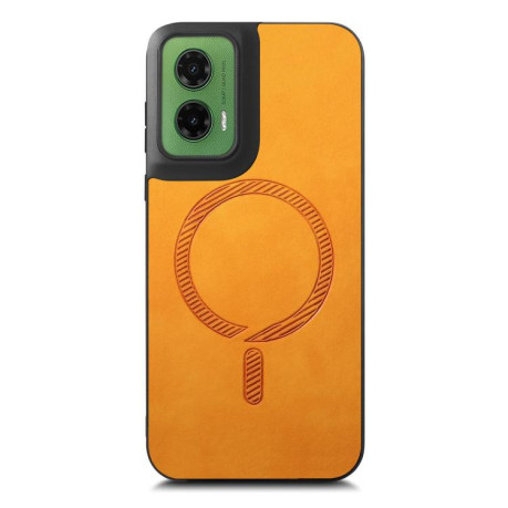 Чехол Retro MagSafe Magnetic PU на Motorola Moto G35 - желтый