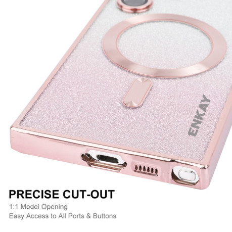 Протиударний чохол ENKAY Hat-Prince Magnetic Glitter Plated  для Samsung Galaxy S25 Ultra 5G - синій