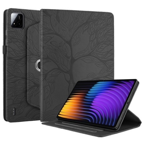 Чехол-книжка Tree Life Embossed Rotation Leather для Xiaomi Pad 7 / 7 Pro - черный