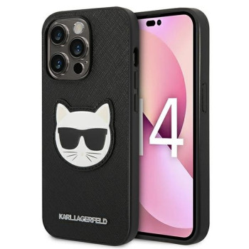 Оригінальний чохол Karl Lagerfeld Saffiano Choupette Head Patch для iPhone 14 Pro Max - black