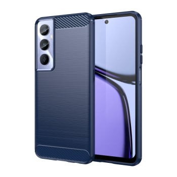 Протиударний чохол Brushed Texture Carbon Fiber на Realme C65 4G - синій
