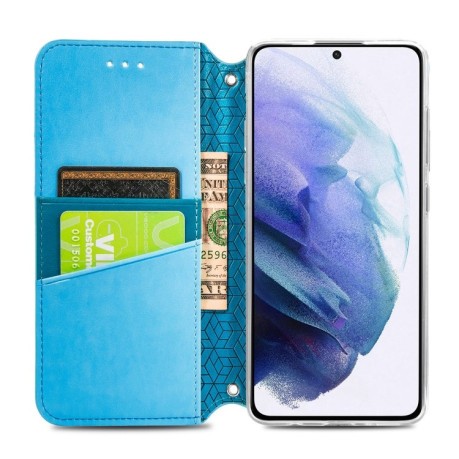 Чехол-книжка Blooming Mandala для Samsung Galaxy S22 5G - синий