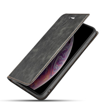 Кожаный чехол-книжка Retro Simple Ultra-thin Magnetic на Samsung Galaxy S20+Plus-черный