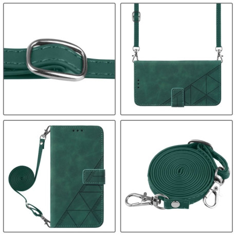 Чохол-книжка Crossbody 3D Embossed Flip Leather на Xiaomi 14T Pro - зелений