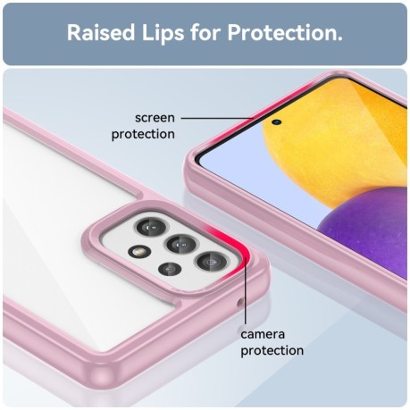 Противоударный чехол Colorful Acrylic Series для Samsung Galaxy A73 5G - нежно-розовый