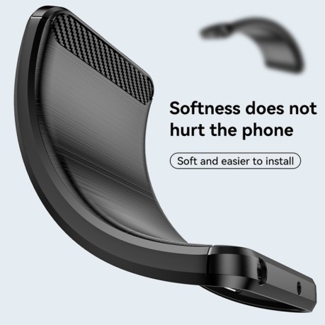 Противоударный чехол Brushed Texture Carbon Fiber на Xiaomi Redmi Note 11E/Redme 10 5G - черный