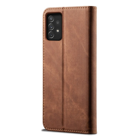Чохол книжка Denim Texture Casual Style Samsung Galaxy A73 5G - коричневий