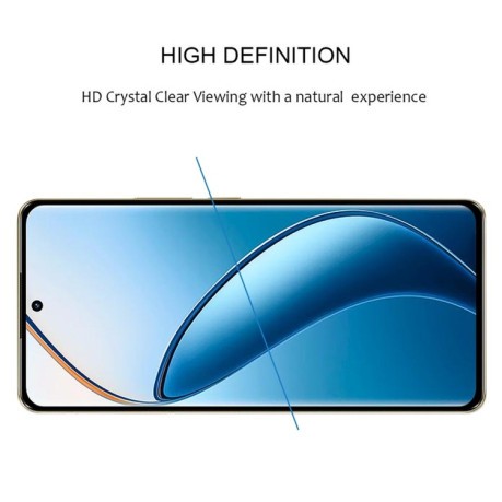 Защитное стекло 9H HD 3D Curved (Edge Glue) для Realme 12 Pro / 12 Pro+ -  черное