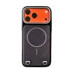 Тканевой чехол Skin Feel PC + Technology Cloth Magnetic с софт-тач покрытием для iPhone 18 Pro Max/17 Pro Max — чёрный/фиолетовый