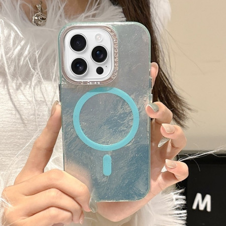 Чехол Tinfoil Texture MagSafe PC для  iPhone 16 Pro Max - синий
