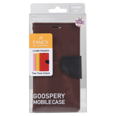 Чохол-книжка Mercury Goospery Magnetic для iPhone 14 Plus - коричневий