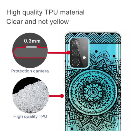 Противоударный чехол Colored Drawing Clear на Samsung Galaxy A52/A52s - Mandala
