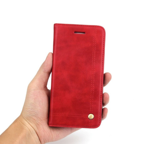 Шкіряний чохол-книжка Retro Crazy Horse Texture для Samsung Galaxy S10+Plus - червоний