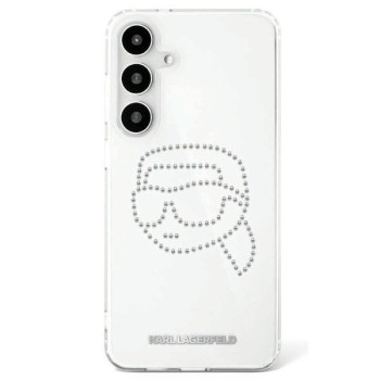 Оригінальний чохол Karl Lagerfeld Rhinestones Karl Head Logo для Samsung Galaxy S25 - transparent