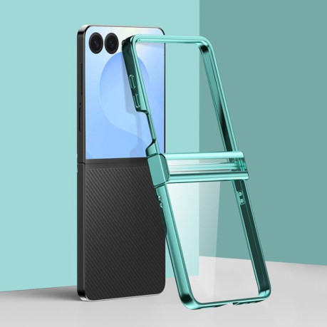 Противоударный чехол 6D Electroplating Full Coverage with Magnetic Ring для Samsung Galaxy Flip 7 5G - зеленый