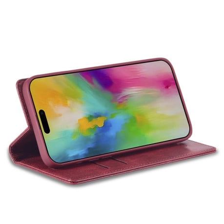 Чехол-книжка LCIMEEKE RFID для iPhone 16 Pro Max - красный